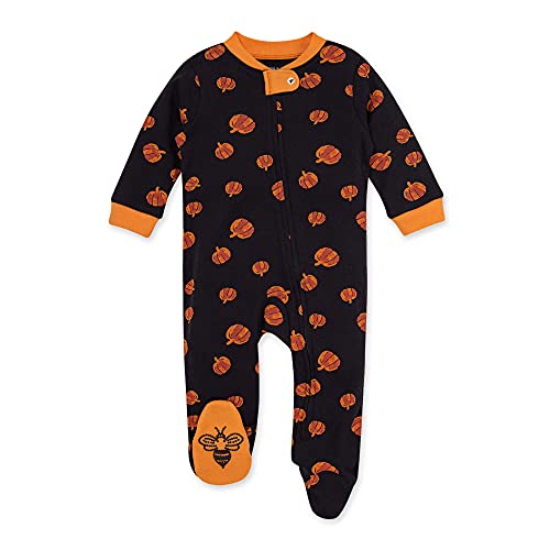 Image of Burt's Bees Baby unisex-baby Sleep & Play, Organic One-piece Romper-jumpsuit Pj, Zip Front Footed Pajama