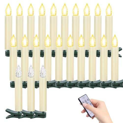 Bougies de Noël sans flamme anti-coulure TECHLONG télécommandées pour sapin