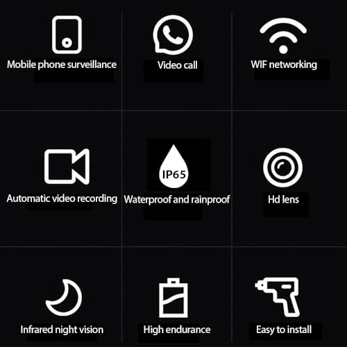 Daconovo Campainha de vídeo 1080P Câmera de campainha inteligente sem fio com Chime Tuya APP 2,4 GHz