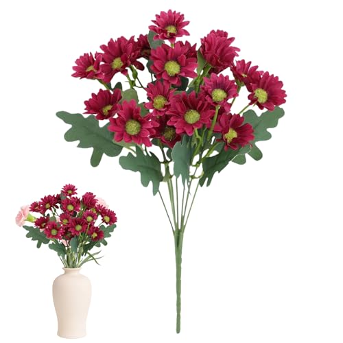 Generisch Flores artificiales, flores artificiales, crisantemos de otoño, ramo de flores - decoración de mesa para el hogar, jardín, oficina, hotel, macetero, sala de estar, baño, patio trasero, cesta
