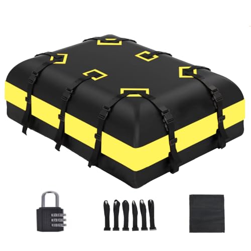 Car Roof Bag for BMW X2 2018-2023, Rooftop Cargo Carrier Roof Box Storagewith 6 Door Hooks, Combination Lock,B Yellow