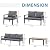 JOIVI Aluminum Patio Furniture Set 5 Pieces Outdoor Conversation Set with Teak Coffee Table & Cushions, Outdoor Patio Furniture Sectional Patio Sofa Outside Furniture for Deck, Backyard, Gray
