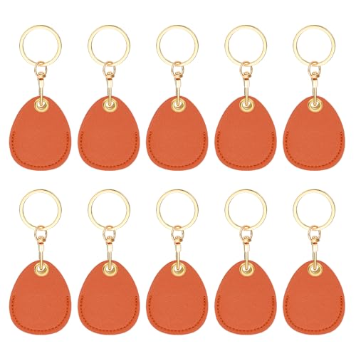 Porte-clés vierges en cuir synthétique PATIKIL, idée cadeau personnalisé pour invités, x10