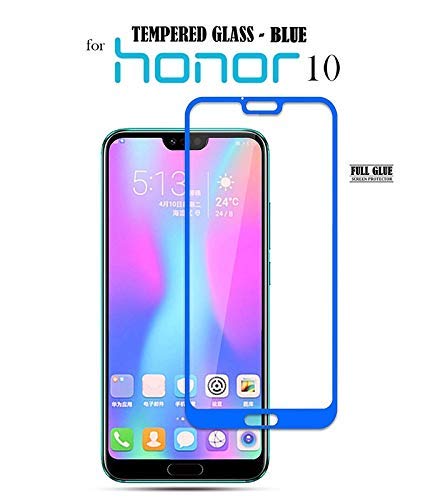 Image of Screen Protector for Huawei Honor 10 (Blue) Tempered Glass Edge-to-Edge 6D Screen Guard With Installation Kit