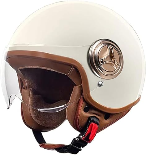 Casco Jet Con Visera Solar Casco De Motocicleta Hombres Mujeres Scooter Casco Ciclomotor Casco Ciclomotor Chopper Casco Motocicleta Medio Casco Abierto Casco Piloto Certificado ECE D,54-61cm