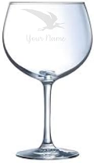 Personalised Pterodactyl Engraved Balloon Gin Glass, Custom Dinosaur Gift, Gift for Women, Gift for Men