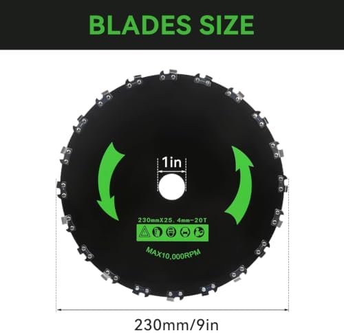9" x 20T Chainsaw Tooth Blade Compatible with Stihl,Ego,Hitachi Trimmer