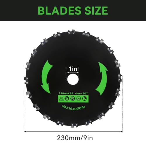 9" x 20T Chainsaw Tooth Blade Compatible with Stihl,Ego,Hitachi Trimmer