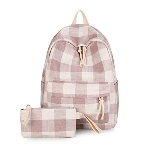 Versión Coreana De La Bolsa Femenina Lona Cuadros Hombro Estudiante Mujer Harajuku Computadora