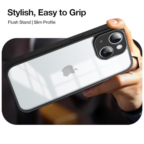 Image of KARWANBack Cover |Shockproof Bumper Case | Full Camera Protection | Raised Edges | Super Soft Side TPU | Bumper Case for iPhone 15 - Black