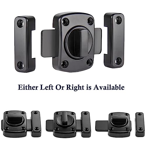 ZiYuya Cerradura de puerta de inodoro de baño, pestillo de puerta de perno giratorio, cerradura de puerta corrediza, pestillo de puerta de granero para gabinete de vino, armario, ventana negro - imagen 4