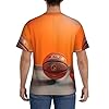 JGHHOUN Basketball Orange Print Men's Short Sleeve T-Shirt for Gym Running Everyday Wear Casual Outdoor Indoor #2