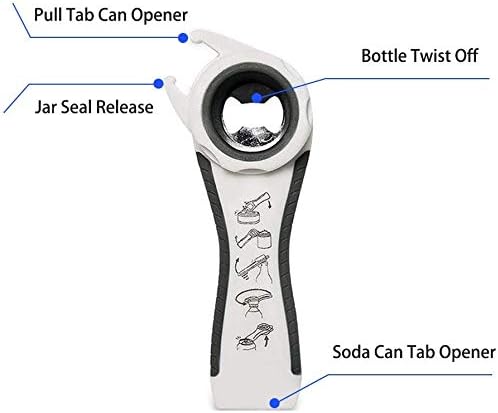 2 PACKS Jar Opener 5-in-1 Bottle Opener Can, Soda, and Jar Openers, Twist Off Lid - Jar Opener for Seniors and Arthritic Hands, Seniors with Arthritis, Hand Weakness