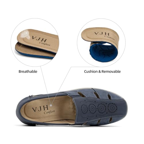 Image of VJH confort Women's Flat Shoes, Slip-on Round Toe Light Weight Comfort Casual Walking Shoes