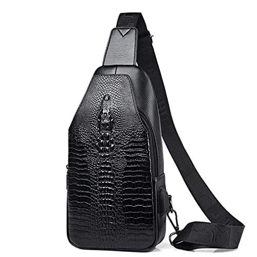 Hebetag Leather Sling Bag Crossbody Backpack for Men Women Travel Outdoor Camping