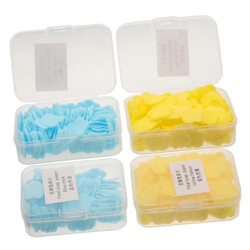 CONGARTENO 4 Cajas Jabón Portátiles Desechables para Viaje Cajas con Aroma Limón y Leche para Lavado de Manos Exteriores y Actividades