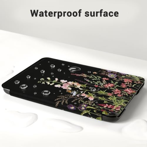 Image of CoBak Case for All New 6 Inch E-Reader 2024 and 2022 (11 Generation) | PU Leather Smart Cover, Auto Sleep and Wake, not Compatible with Kobo Clara, Dark Botanica