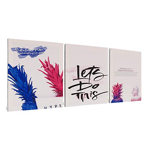 Pineapple Framed Wall Art Colorful Fruit Wall Decor 3 Panels Canvas Print Art for Living Room Bathroom Bedroom Office Kitchen Home Decoration,12