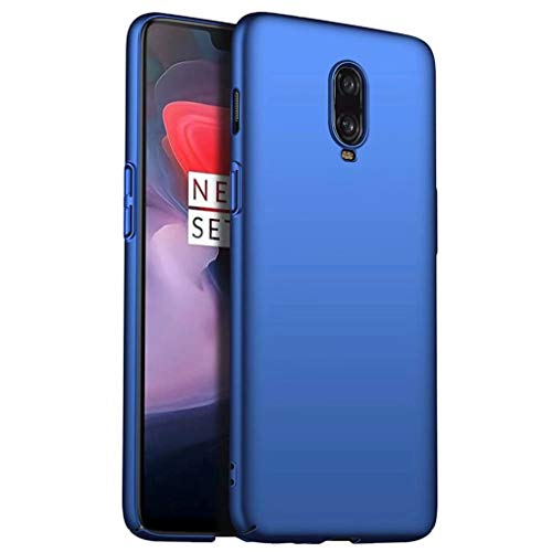 NiaCoCo Compatible con Funda OnePlus 6T Silicona para PC A Prueba de choques Ultra Delgado Anti-rasguños Estuche Protector para OnePlus 6T-Azul