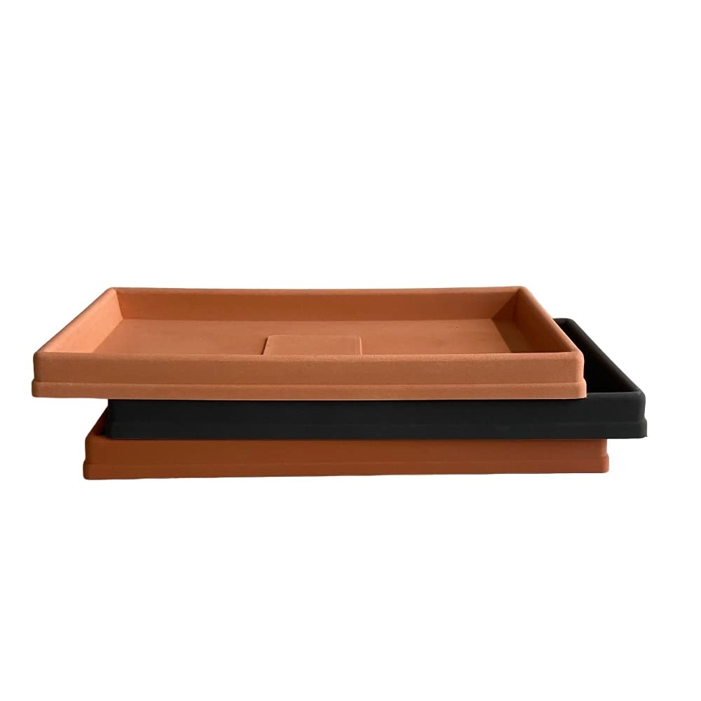 Vasi Sottovaso Rettangolare in Resina LRT 116 cm. Interno 115 x 43 in Resina Colore Antracite Made in Italy per Esterni - infrangibile - Resistente al Gelo - Robusto
