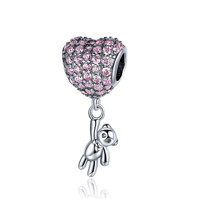Women's silver plated Infinity And Teddy Charm With Zirconia-image-2