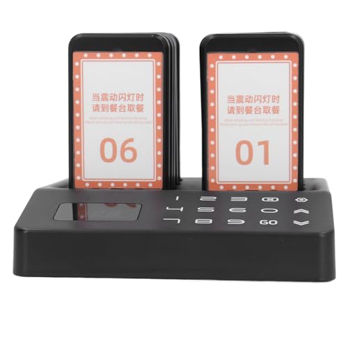 aqxreight Calling System Efficient Stable Moderate Vibration Strength 10 Guest Pagers Restaurant (US Plug 100?240V)