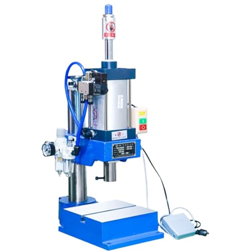 Máquina punzonadora neumática de 1100 libras, máquina punzonadora de escritorio, carrera de cilindro ajustable, con pedal, para chapa metálica, prensa neumática Presión de operación de 0,4-0,7 Mpa