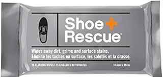 ShoeRescue All-Natural Cleaning Wipes for Leather and Suede Shoes & Boots. Removes Dirt, Grime and Surface Stains.