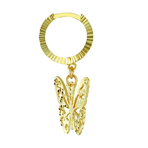 14k REAL Yellow Gold Butterfly Fancy Drop Earrings3