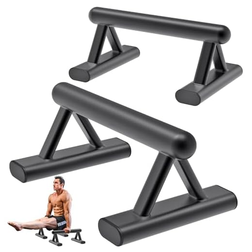 SELEWAERE Metal Parallettes Floor Workout Push Up Handles Non-Slip Pushup Bars Handstand Bars for Calisthenic Fitness Sturdy Steel Tubing Structure with Matte Paint Finish, Load up to 600 lbs
