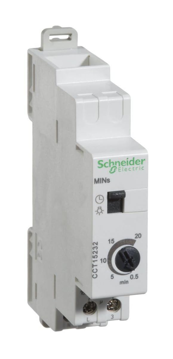 Schneider Electric Cct15232 à la volée Forcé avec minuterie minutes, 18 mm de largeur, 89 mm de hauteur, 66 mm de profondeur, 16 A, 230 V, Blanc