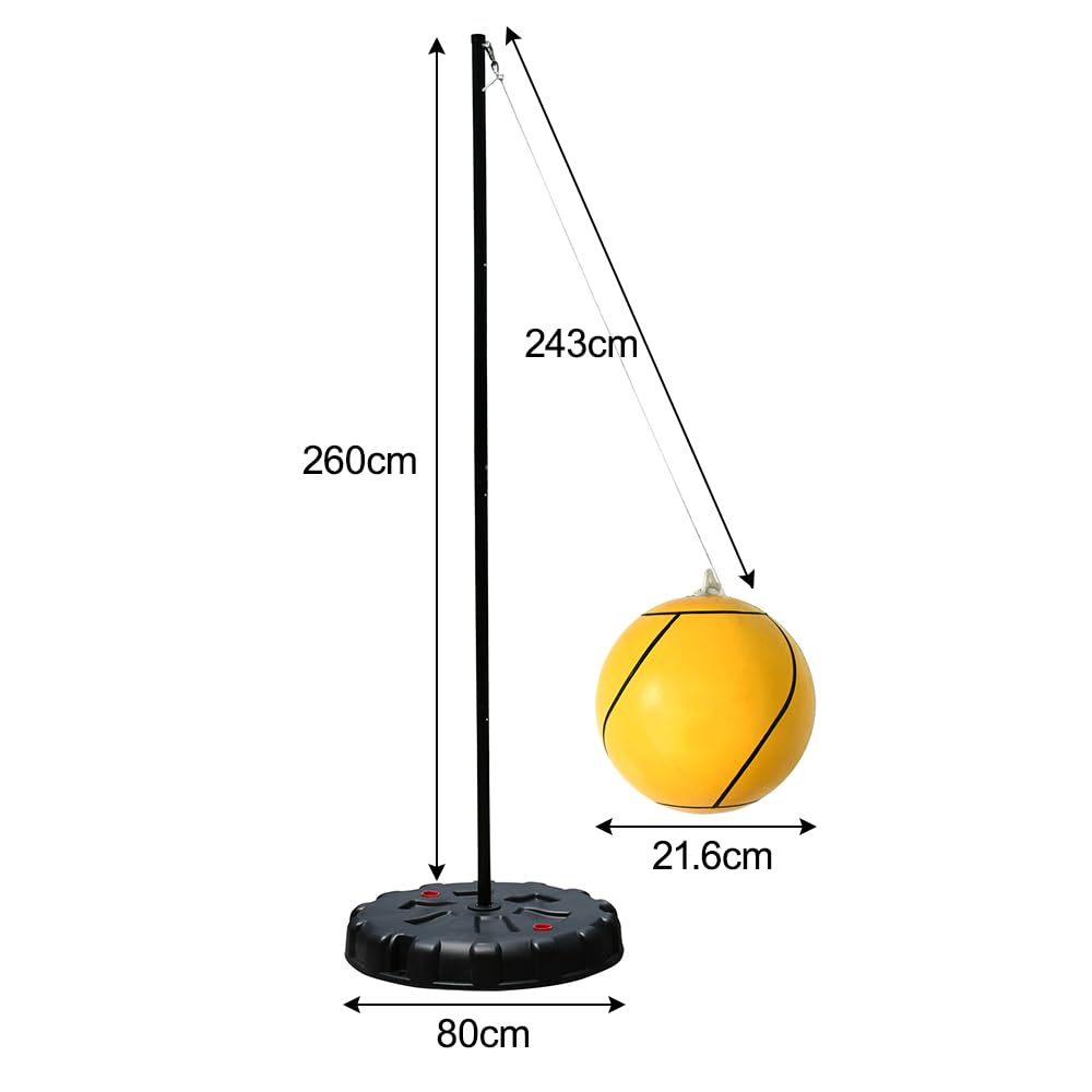 YUEWO Tetherball Portatili Con Corda in Nylon E Base Tetherball E Corda in Gomma Morbida Di Dimensioni Standard, Ottimo Gioco All'aperto Per La Famiglia