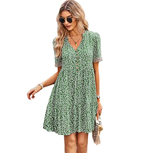 Robe d'été chic col en V idéale pour vos terrasses et balades en XL