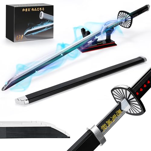 Anime Sword Building Block Set - 40inch Demon Slayer Tanjirou Katana Toy Set with Scabbard and Stand, Handmade Toy for Adults and Kids 8+ (759 Pieces)
