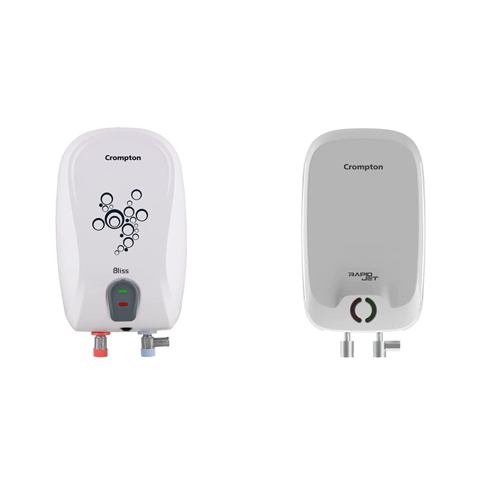 Buy Crompton Bliss 3-Litre Instant Water Heater (White) u0026 Crompton Rapid  Jet AIWH-3LRPIDJT3KW5Y 3LTR (3KW) Instant Water Heater (White and Grey)  Online at Low Prices in India - Amazon.in