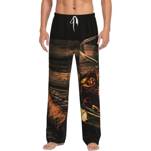 Pantalon de pyjama homme imprimé cigare et whisky idée cadeau idéal