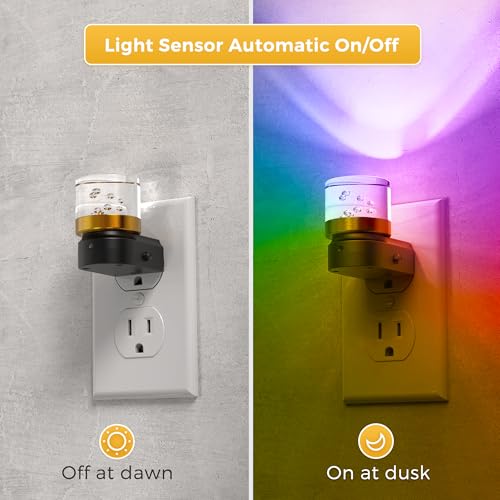 Image of L LOHAS LED Night Light, Night Lights Plug into Wall, Color Changing Nursery Nightlight RGB with Dusk to Dawn Sensor, Nightlight Plug in Wall for Halloween, Christmas, Holiday, Hallway Bedroom Kids