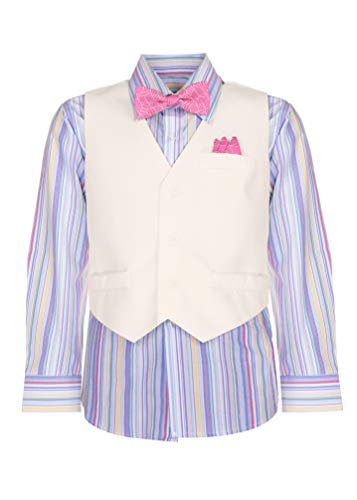Image of Vittorino Boys 4 Piece Suit Set with Vest, Dress Shirt, Bow Tie, Pants & Pocket Square | Big & Little Kids Formal Apparel