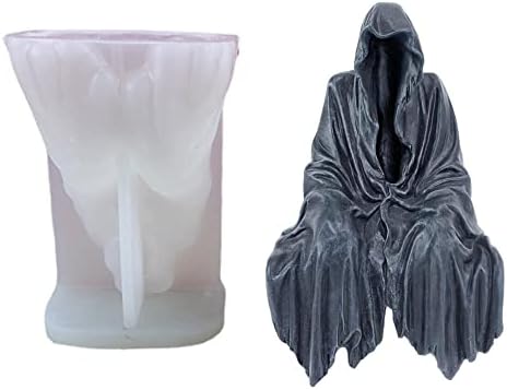 MIMIRACLE Ghost Silicone Candle Mold Halloween Death Chocolate Molds for DIY Handmade Aromatherapy Candle Plaster Ornaments Wax Making Polymer Clay DIY Craft