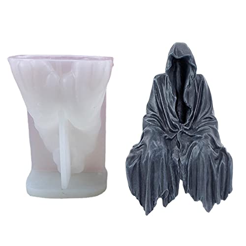 Mimiracle Ghost Silicone Candle Mold Halloween Death Chocolate Molds For Diy Handmade Aromatherapy Candle Plaster Ornaments Wax Making Polymer Clay Diy Craft #TOP1