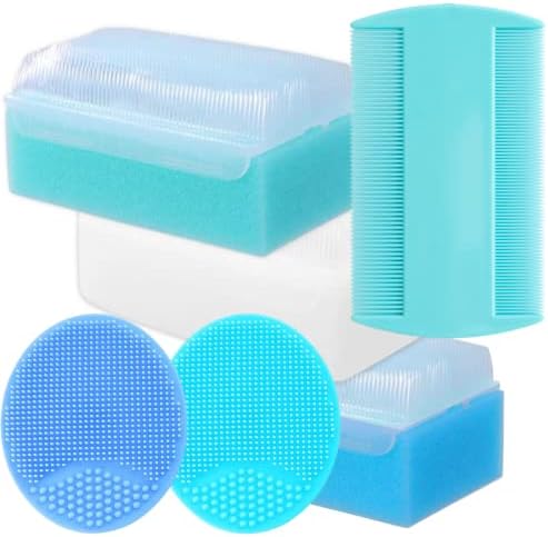 Baby Bath Sponge and Cradle Cap Brush - Baby Sculp Scrub | Baby Cradle Cap Brush | Baby Head Scrubber (6-Pack)