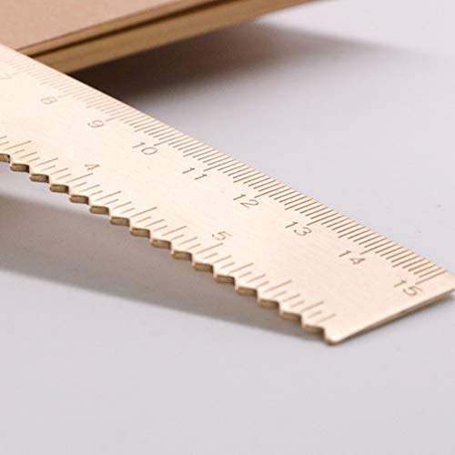 STOBOK Régua de Latão Régua Reta Onda Acessível Régua Reta Metal Cobre Vintage Marcador Ferramenta d
