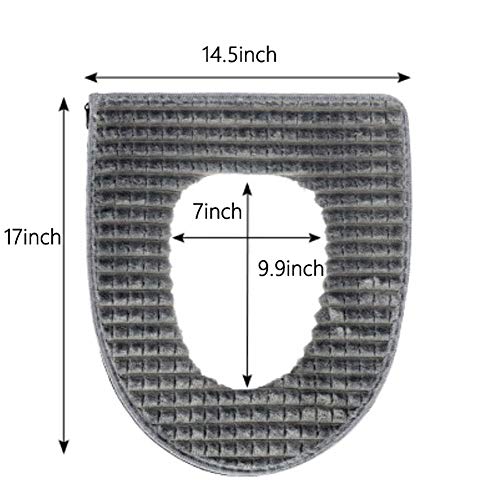 WDSHCR Bathroom Soft Toilet Seat Cover Pad -Toilet Seat Cushion Washable and Comfortable Toilet Seat Cover Pads, Fits Most Size Toilet Lids for Bathroom (Gray)