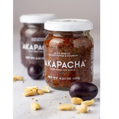 AKAPACHA - Purple Olives Spreads and Tapenade, 4.23 Oz. Only Natural & Pesticide-Free Vegan Ingredients (4 Pack: 3 Spreads and 1 Tapenade)