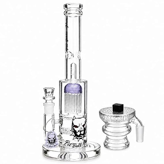BONG-15 Inch Premium Borosilicate Glass Bong | Tree Percolator Splash Guard Ice Catcher Scientific Water Pipe | Honeycomb Disk Perc and Thick Stable Base with 2 bowls-image-6