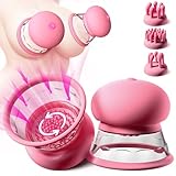 Nippelspielzeug weibliches Sexspielzeug Lmgoc Brustmassagegeräte mit 3 weichen Bürstenköpfen & 10 Modi Nippel Vibrator Silikon Massageköpfen Brust Massager Vibration Saugen Pumpe Stimulator