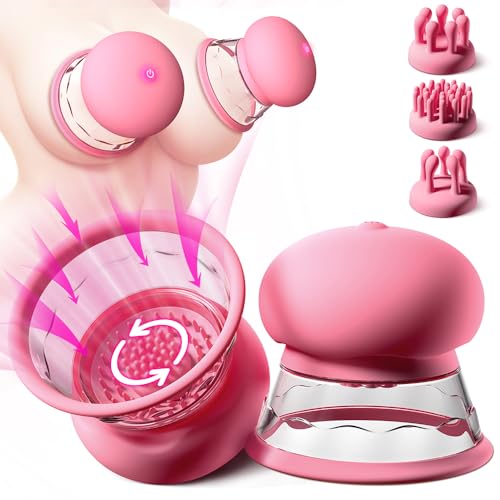 Nippelspielzeug weibliches Sexspielzeug Lmgoc Brustmassagegeräte mit 3 weichen Bürstenköpfen & 10 Modi Nippel Vibrator Silikon Massageköpfen Brust Massager Vibration Saugen Pumpe Stimulator