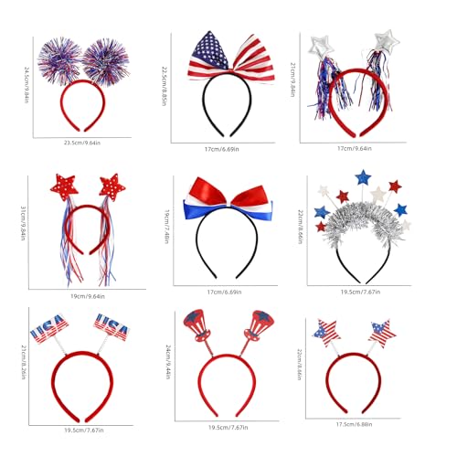 Diadema del Día de la Independencia y accesorios para el cabello de la bandera de EE. UU. 5