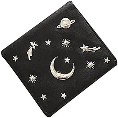 Women Velvet Starry Sky Bifold Wallet Card Holder Organizer Coin Purse with Hasp