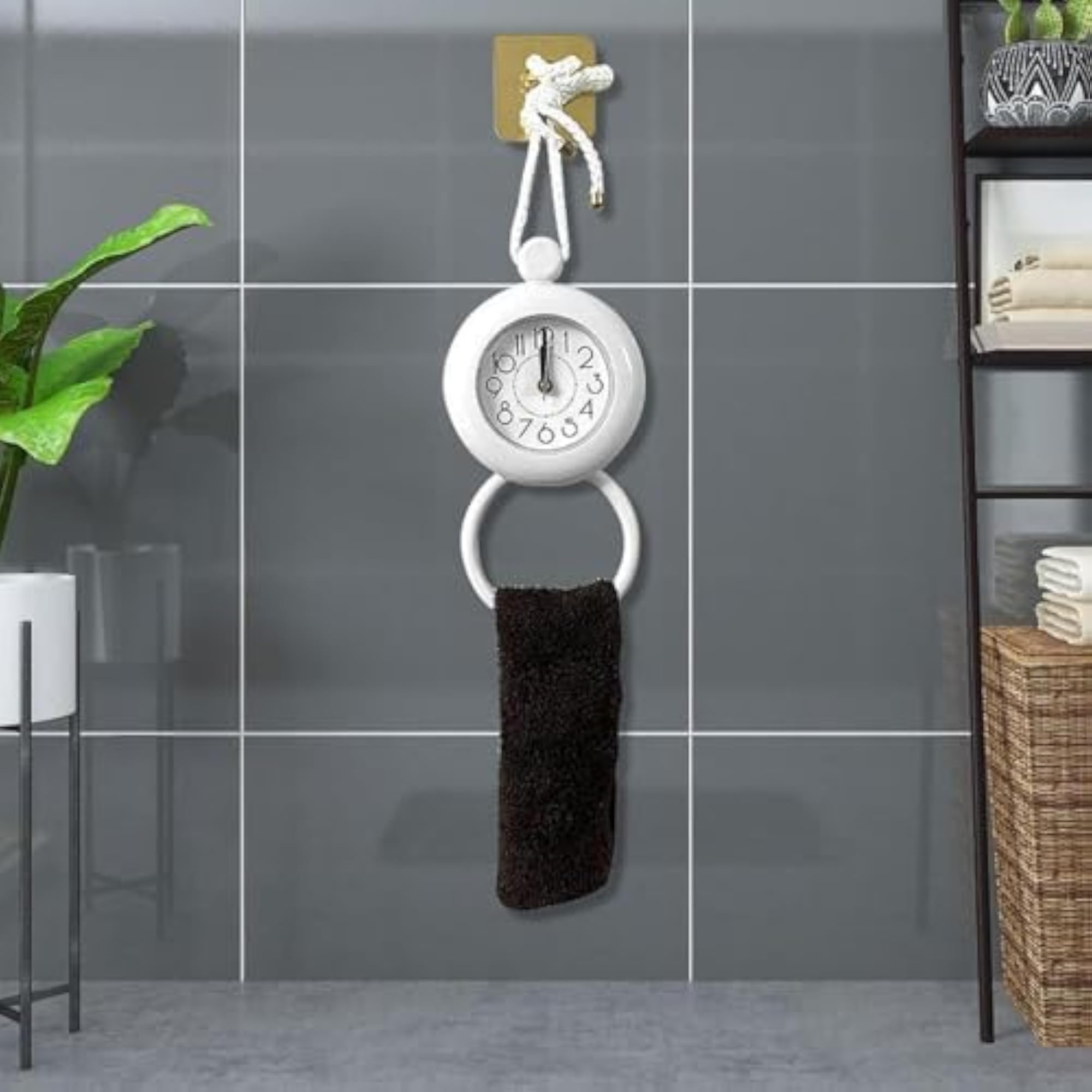 Bathroom Shower Clock Decor Timer with Rope for Spa Dorm